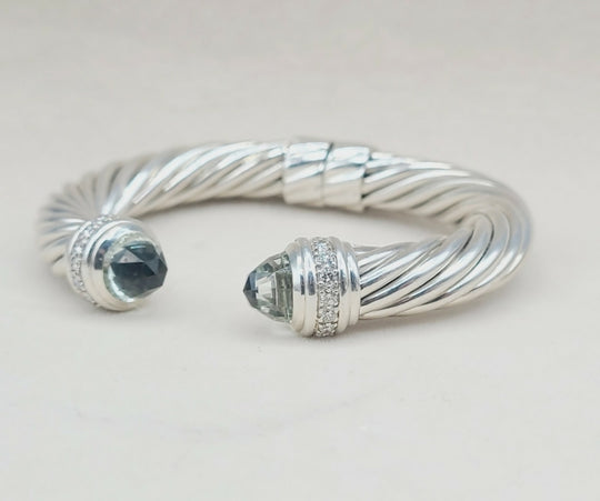  David Yurman Bracelet 10mm – Prasiolite & Diamonds