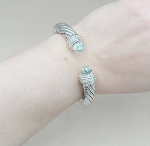  David Yurman Bracelet 10mm – Prasiolite & Diamonds
