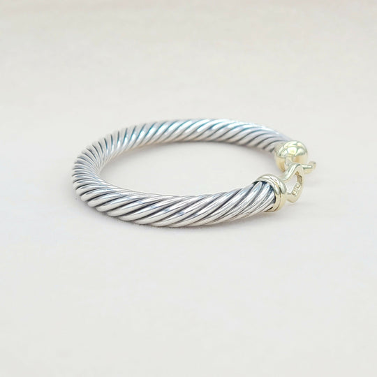  David Yurman Buckle Bracelet 7mm with 14K Gold