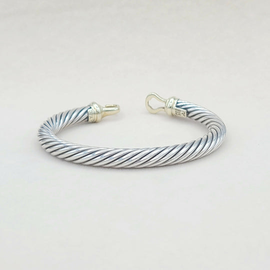  David Yurman Buckle Bracelet 7mm with 14K Gold