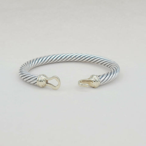  David Yurman Buckle Bracelet 7mm with 14K Gold