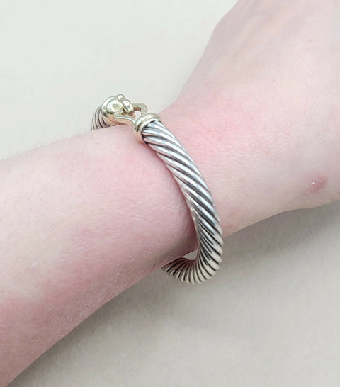  David Yurman Buckle Bracelet 7mm with 14K Gold