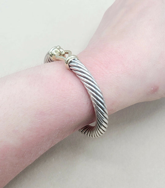  David Yurman Buckle Bracelet 7mm with 14K Gold