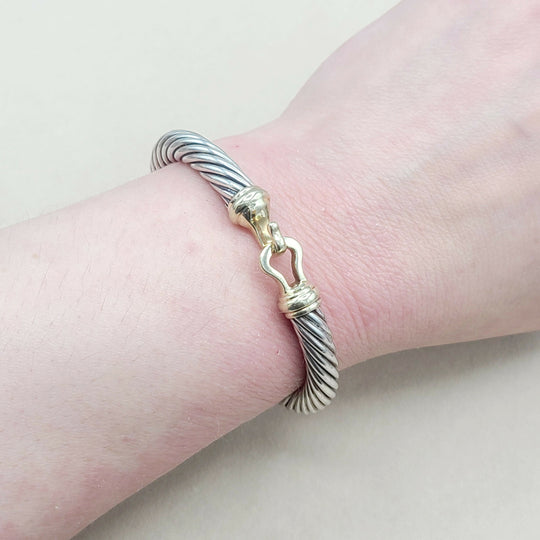  David Yurman Buckle Bracelet 7mm with 14K Gold
