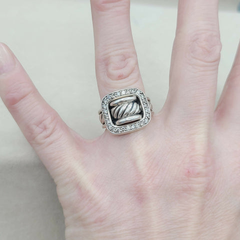  David Yurman Buckle Ring Large with Diamonds