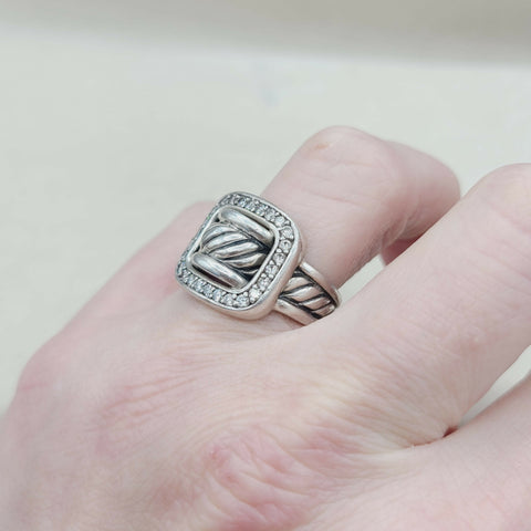  David Yurman Buckle Ring Large with Diamonds