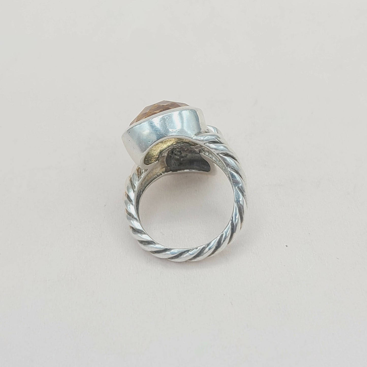 David Yurman Bypass Ring Champagne Citrine & Diamond  AYW Luxury #