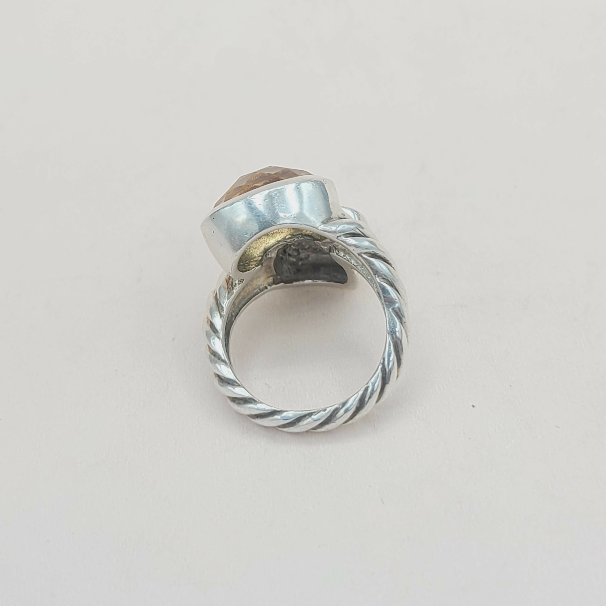 David Yurman Bypass Ring Champagne Citrine & Diamond  AYW Luxury #