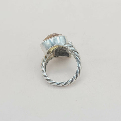  David Yurman Bypass Ring Champagne Citrine & Diamond