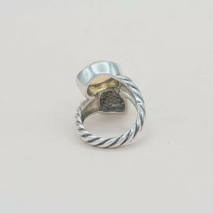 David Yurman Bypass Ring Champagne Citrine & Diamond  AYW Luxury #