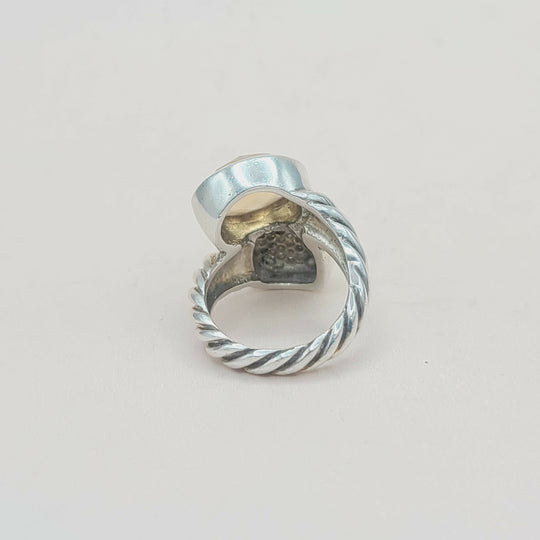  David Yurman Bypass Ring Champagne Citrine & Diamond