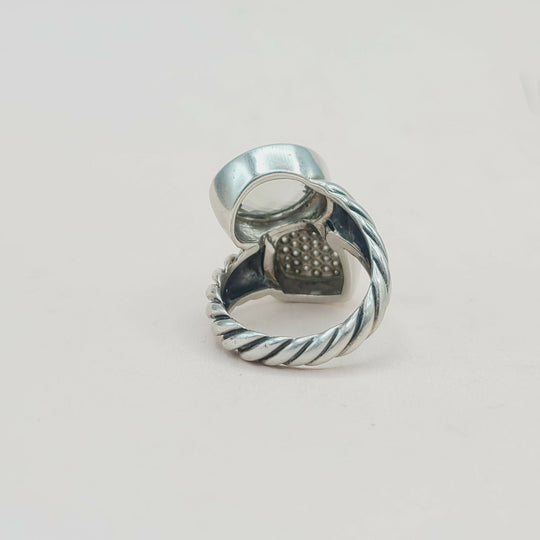  David Yurman Bypass Ring Prasiolite & Diamond