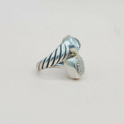 David Yurman Prasiolite Diamond Bypass Ring | Certified Pre-Owned  AYW Luxury #