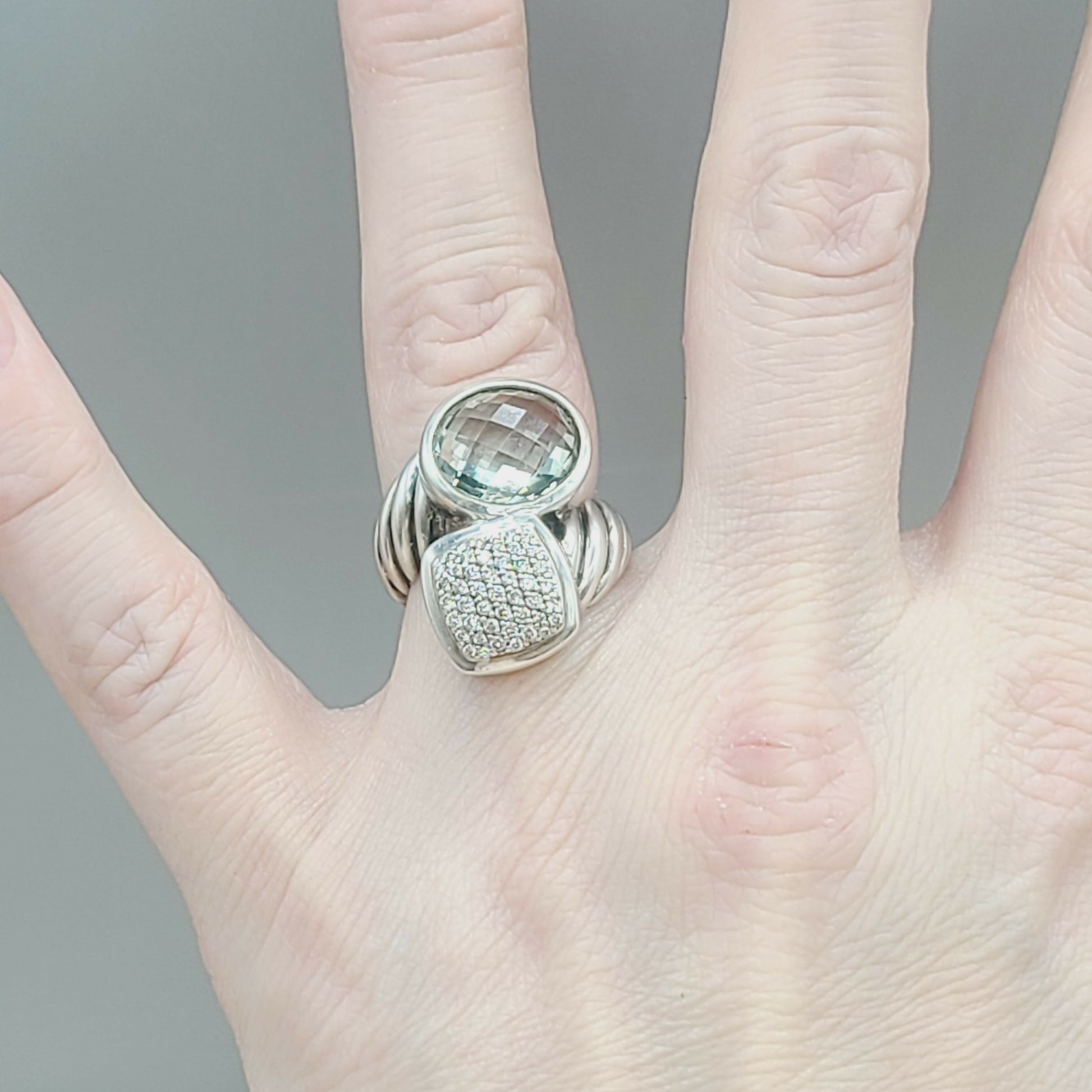 David Yurman Prasiolite Diamond Bypass Ring | Certified Pre-Owned  AYW Luxury #