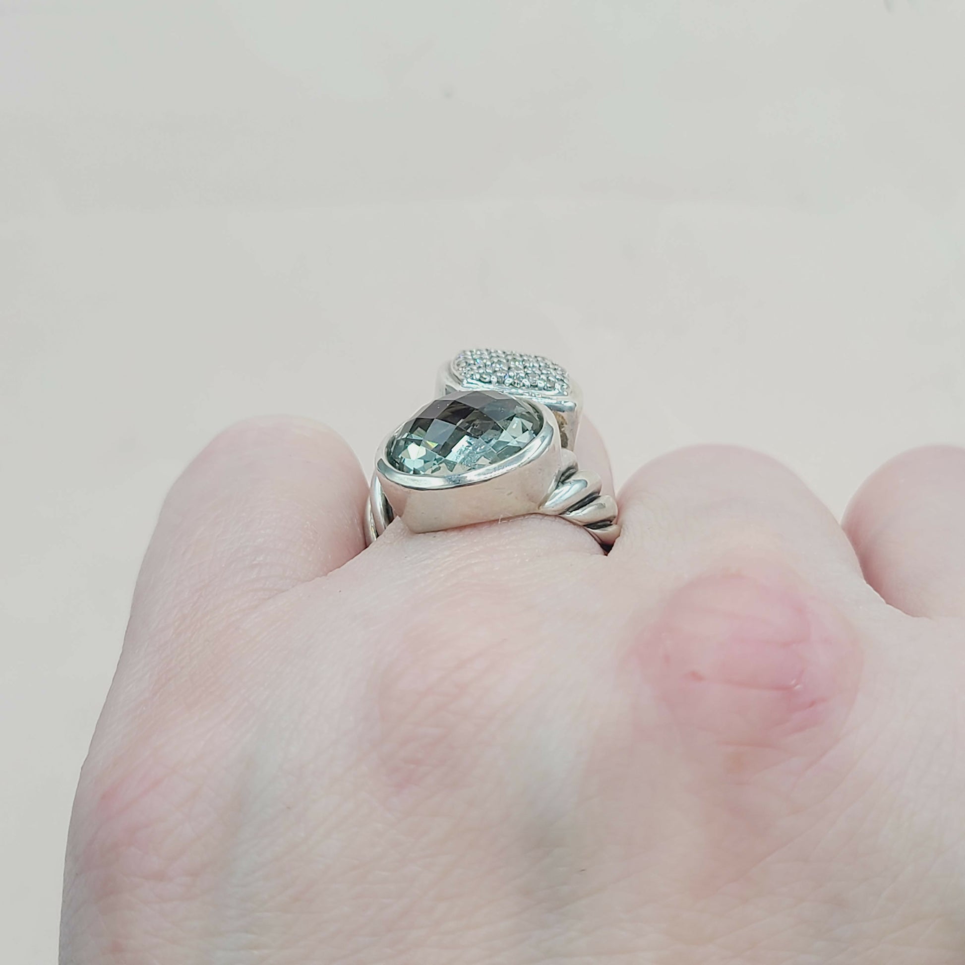 David Yurman Prasiolite Diamond Bypass Ring | Certified Pre-Owned  AYW Luxury #