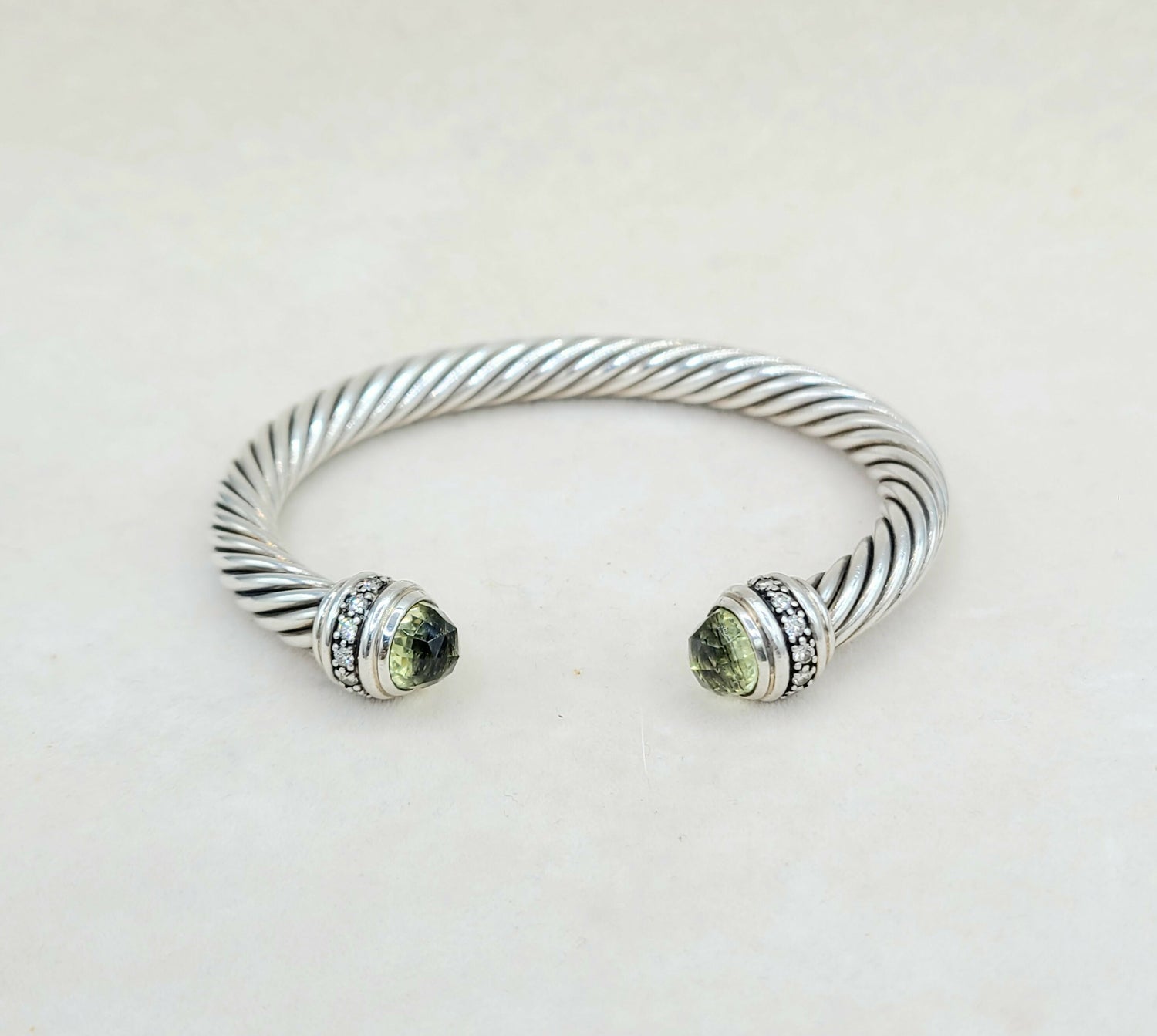  David Yurman Cable Classics Bracelet 7mm Lemon Citrine & Diamonds