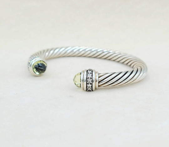  David Yurman Cable Classics Bracelet 7mm Lemon Citrine & Diamonds