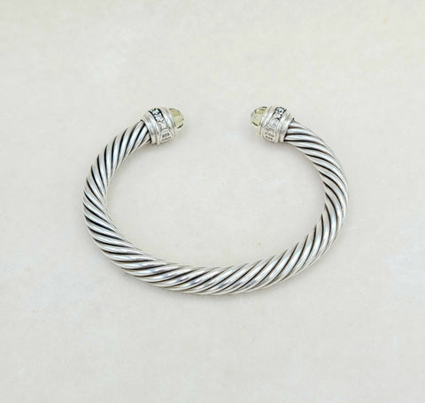  David Yurman Cable Classics Bracelet 7mm Lemon Citrine & Diamonds