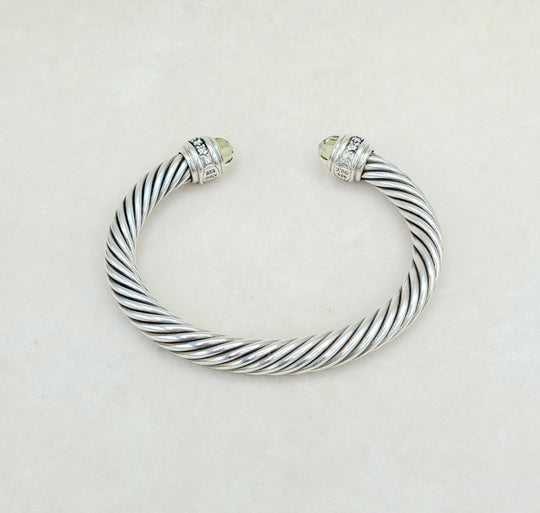 David Yurman Cable Classics Bracelet 7mm Lemon Citrine & Diamonds