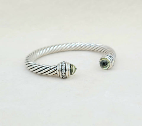  David Yurman Cable Classics Bracelet 7mm Lemon Citrine & Diamonds
