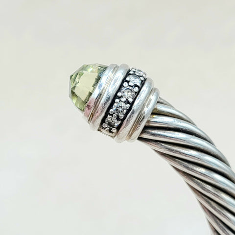  David Yurman Cable Classics Bracelet 7mm Lemon Citrine & Diamonds