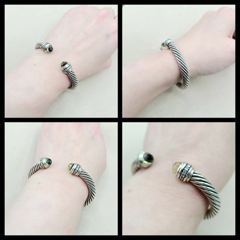  David Yurman Cable Classics Bracelet 7mm Lemon Citrine & Diamonds