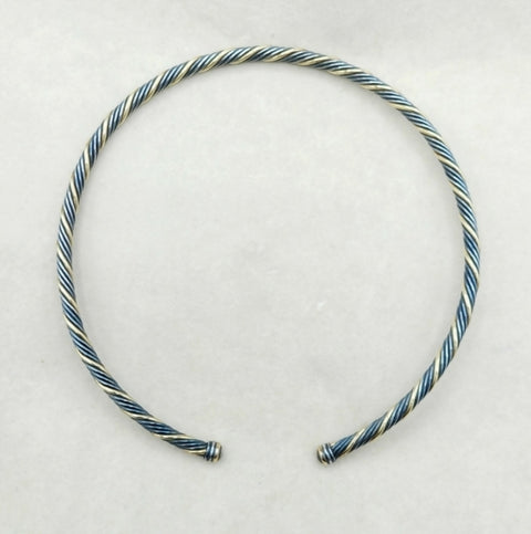  David Yurman Cable Collar Necklace – Black & Gold