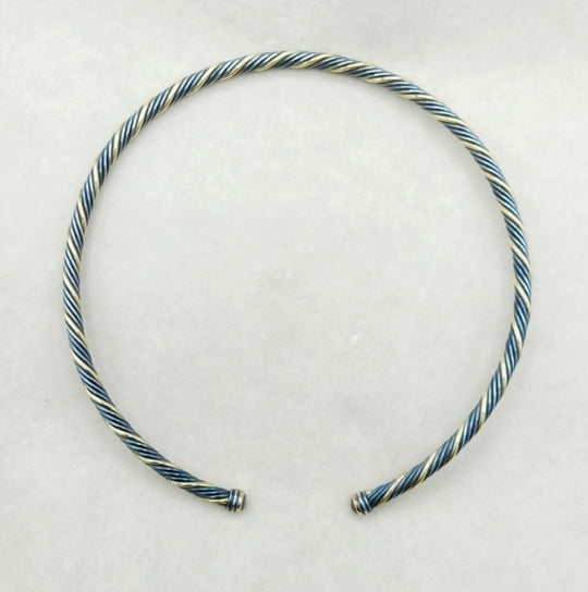  David Yurman Cable Collar Necklace – Black & Gold