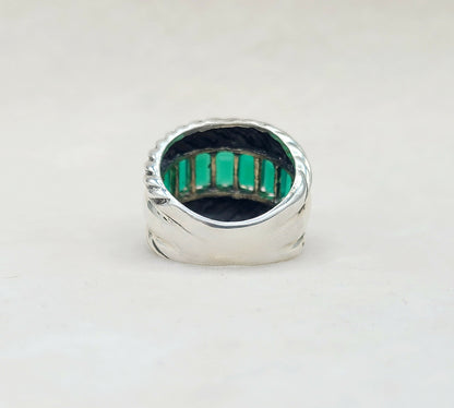 David Yurman Cable Green Onyx Ring With Gold