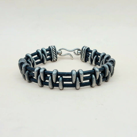  David Yurman Cable Station Bracelet 14mm Strippled Design