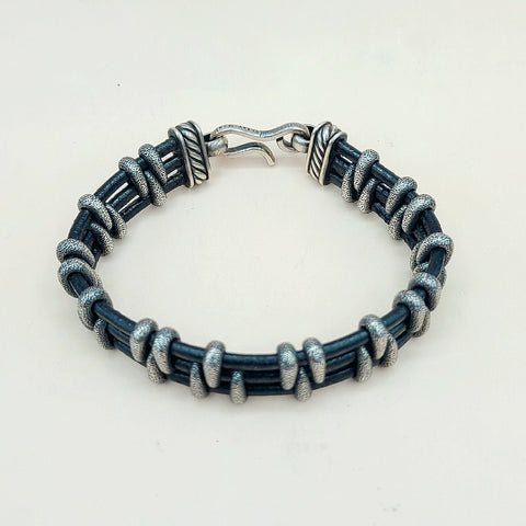 David Yurman Cable Station Bracelet 14mm Strippled Design