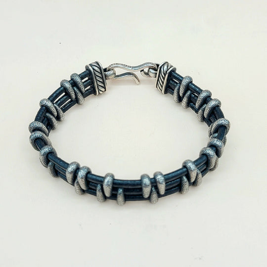  David Yurman Cable Station Bracelet 14mm Strippled Design