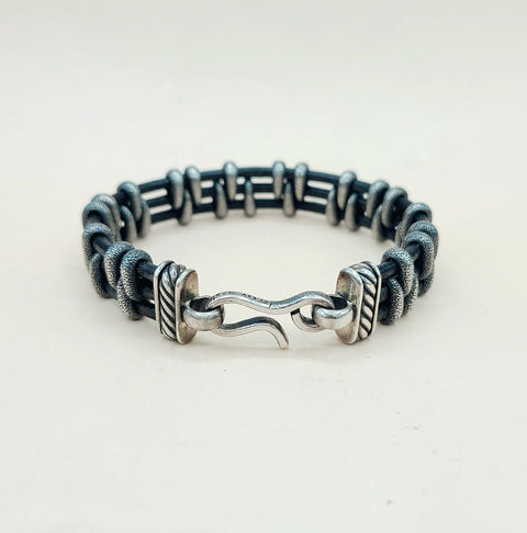  David Yurman Cable Station Bracelet 14mm Strippled Design