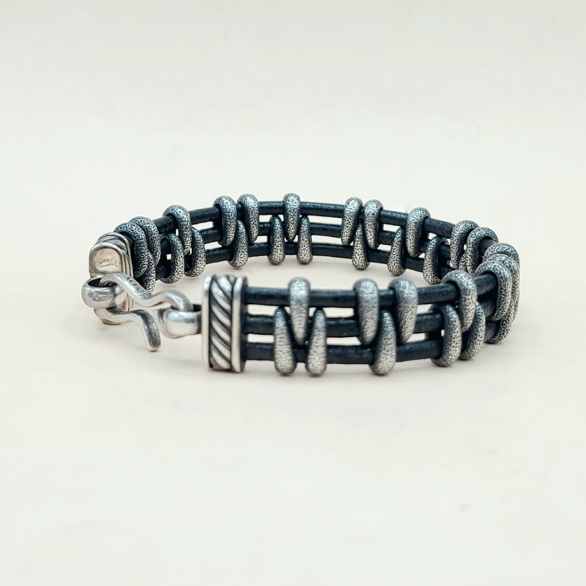 David Yurman Cable Station Strippled Bracelet, 14mm