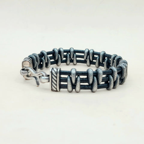  David Yurman Cable Station Bracelet 14mm Strippled Design