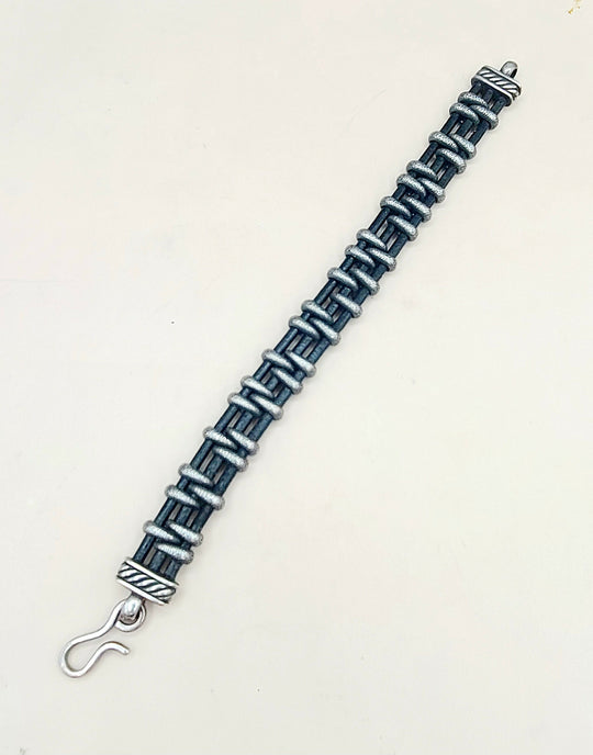  David Yurman Cable Station Bracelet 14mm Strippled Design