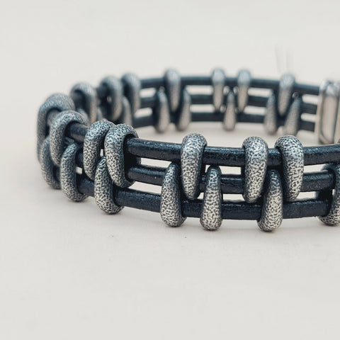  David Yurman Cable Station Bracelet 14mm Strippled Design