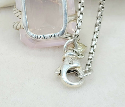  David Yurman Cable Wrap Pendant Necklace Rose Quartz