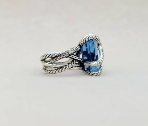  David Yurman Cable Wrap Ring Hampton Blue Topaz
