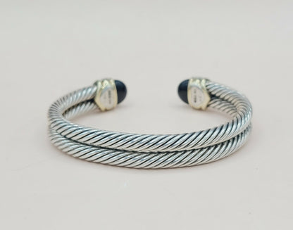 David Yurman Capri Black Onyx & Diamond  Bracelet Certified Pre-Owned    #