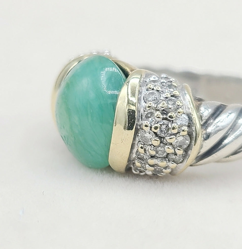 David Yurman Capri Ring – 10mm Peruvian Opal  AYW Luxury #