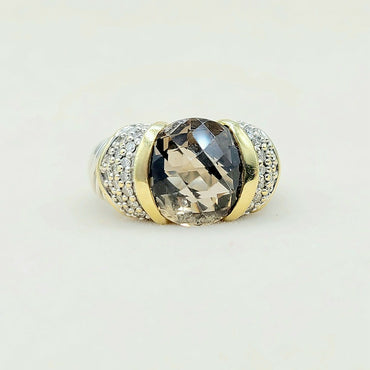  David Yurman Capri Ring Smoky Quartz & Diamonds