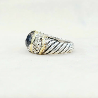 David Yurman Capri Ring Smoky Quartz & Diamonds  AYW Luxury #
