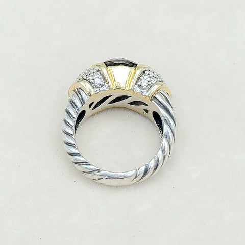  David Yurman Capri Ring Smoky Quartz & Diamonds