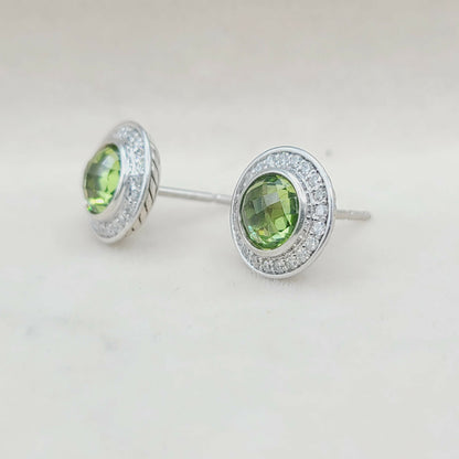 David Yurman Cerise Earrings Peridot & Diamonds  AYW Luxury