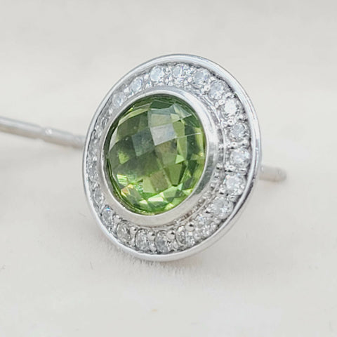  David Yurman Cerise Earrings Peridot & Diamonds