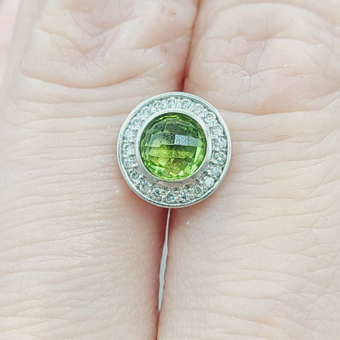  David Yurman Cerise Earrings Peridot & Diamonds