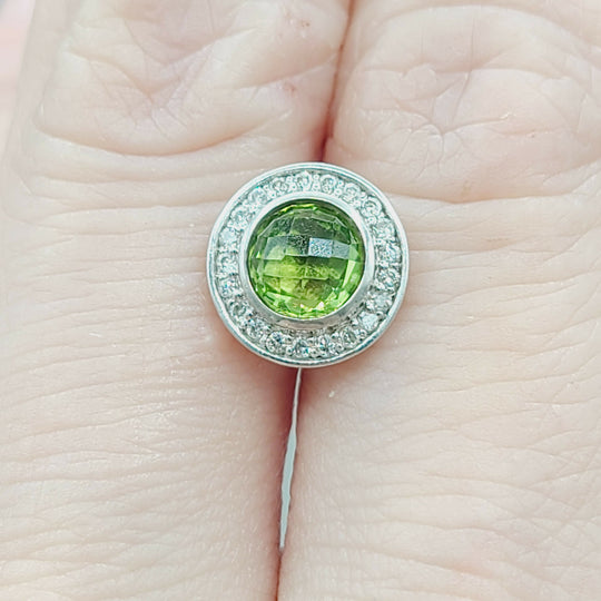  David Yurman Cerise Earrings Peridot & Diamonds
