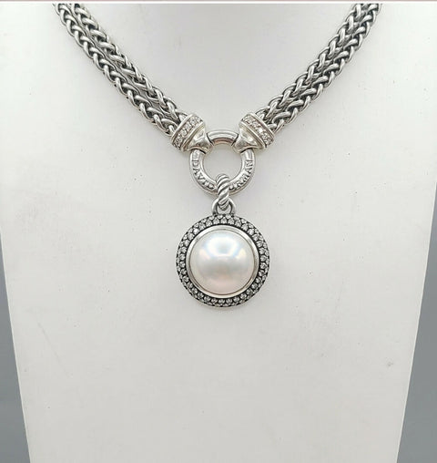  David Yurman Cerise Moonlight Ice Pendant – Pearl & Diamond