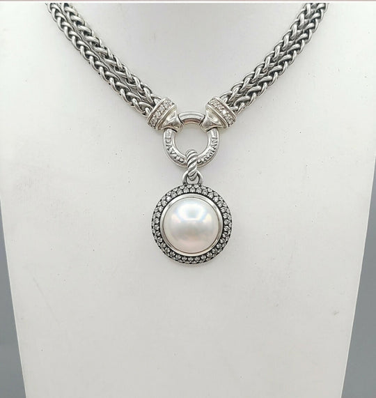  David Yurman Cerise Moonlight Ice Pendant – Pearl & Diamond